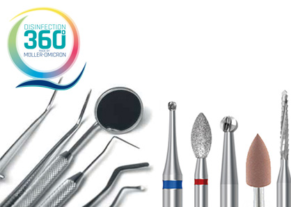 Dental instruments with disinfection 360 ° logo Dental instruments with disinfection 360 ° logo
